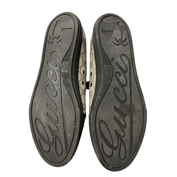 GUCCI Men’s Low Top Cap Toe Sneakers in Brown GG Canvas & Leather-12G(US 12.5) - Picture 5 of 10